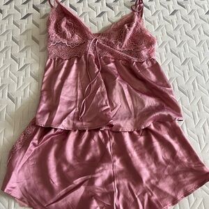 Victoria's Secret Pink Lace Chemise Set